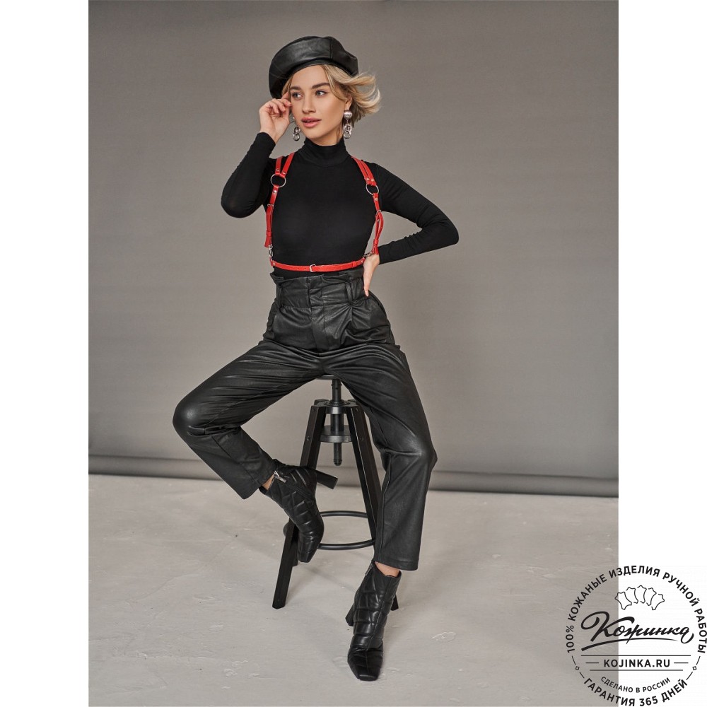 Кожаная портупея Septimo (красная) 